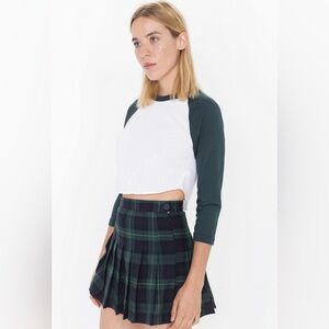 Plaid American Apparel Pleated Skirt